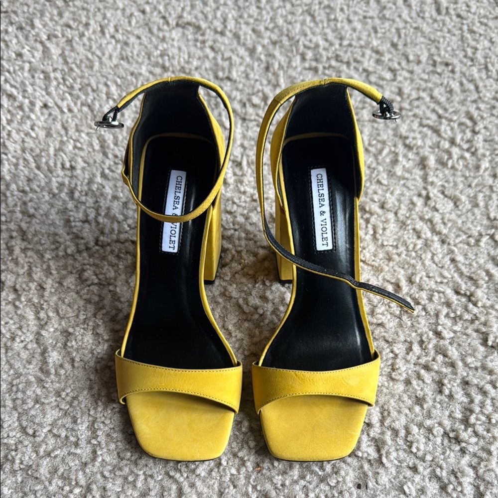 Chelsea & Violet Yellow Heels Bold Statement Shoes